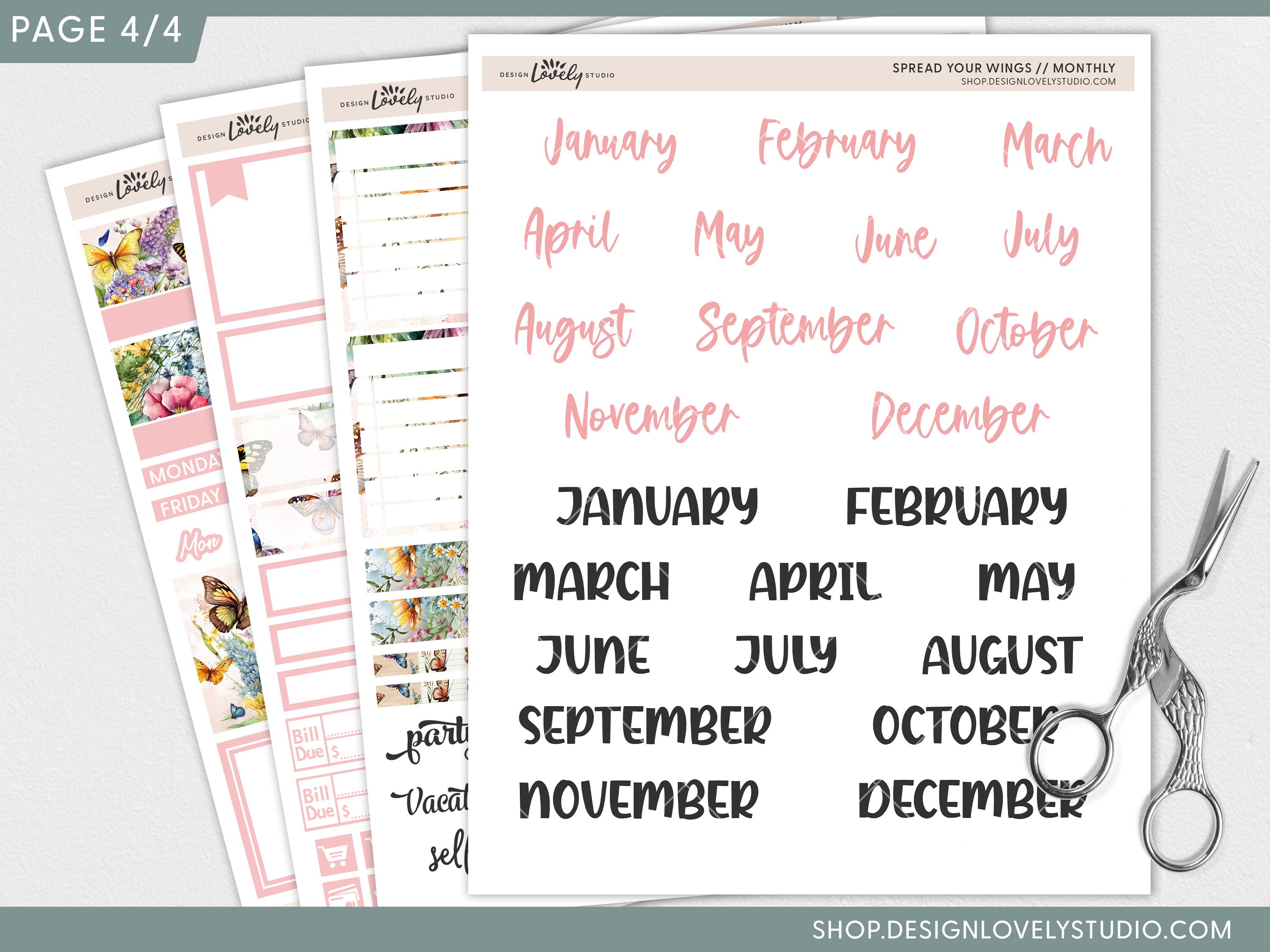 Printable Monthly Planner Stickers, May Monthly Kit, June Monthly Kit ...
