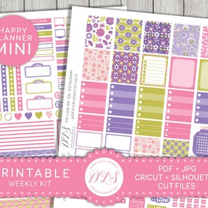 Happy Planner Mini, Mini Happy Planner Stickers, Happy Planner Weekly Kit, Mini Mambi Stickers, Mambi PDF, Cut File, Silhouette, MW113