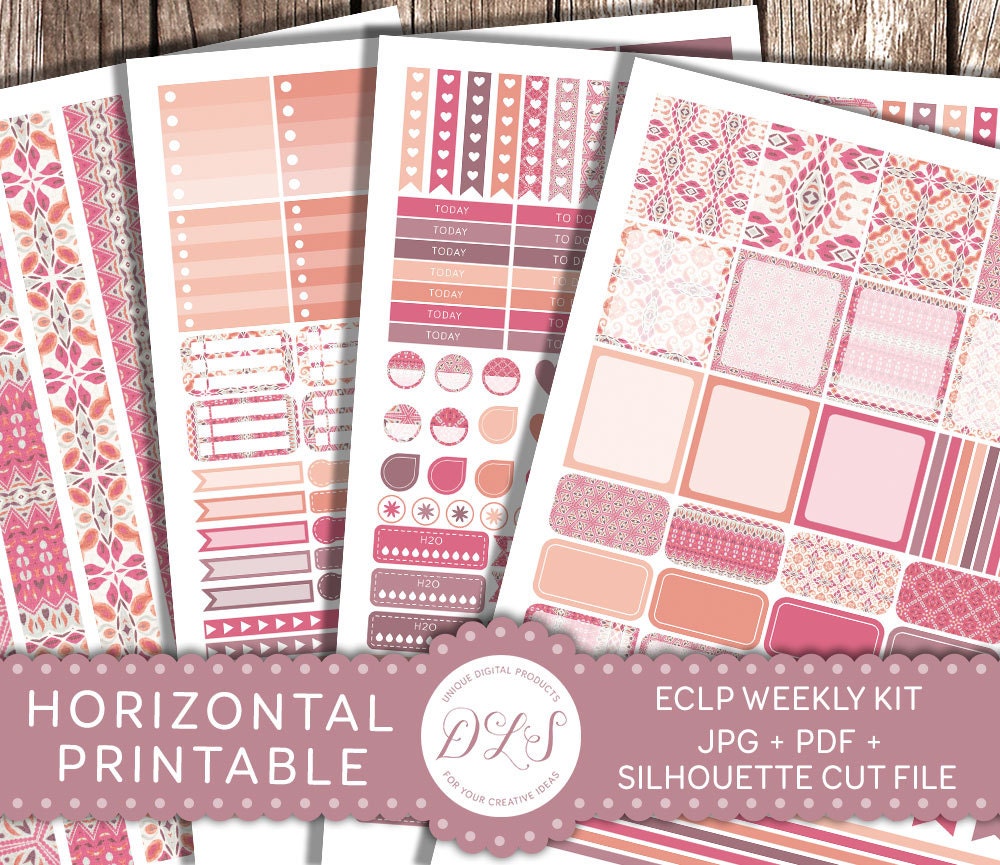 ECLP Horizontal Planner Kit Printable Horizontal Planner | Etsy
