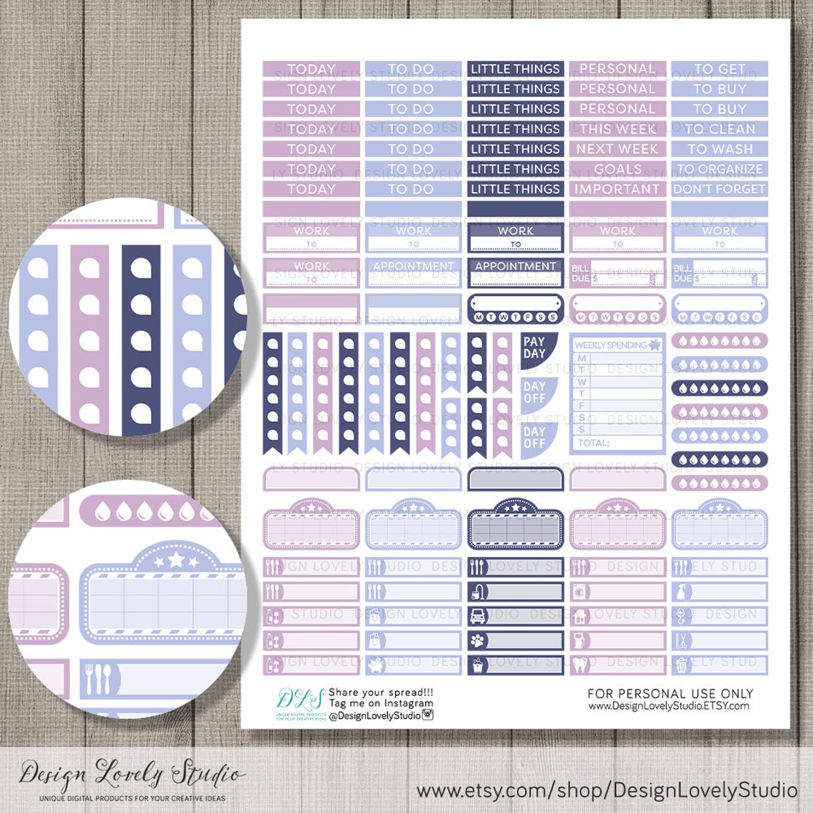 Printable Floral Planner Stickers ECLP Vertical Stickers - Etsy