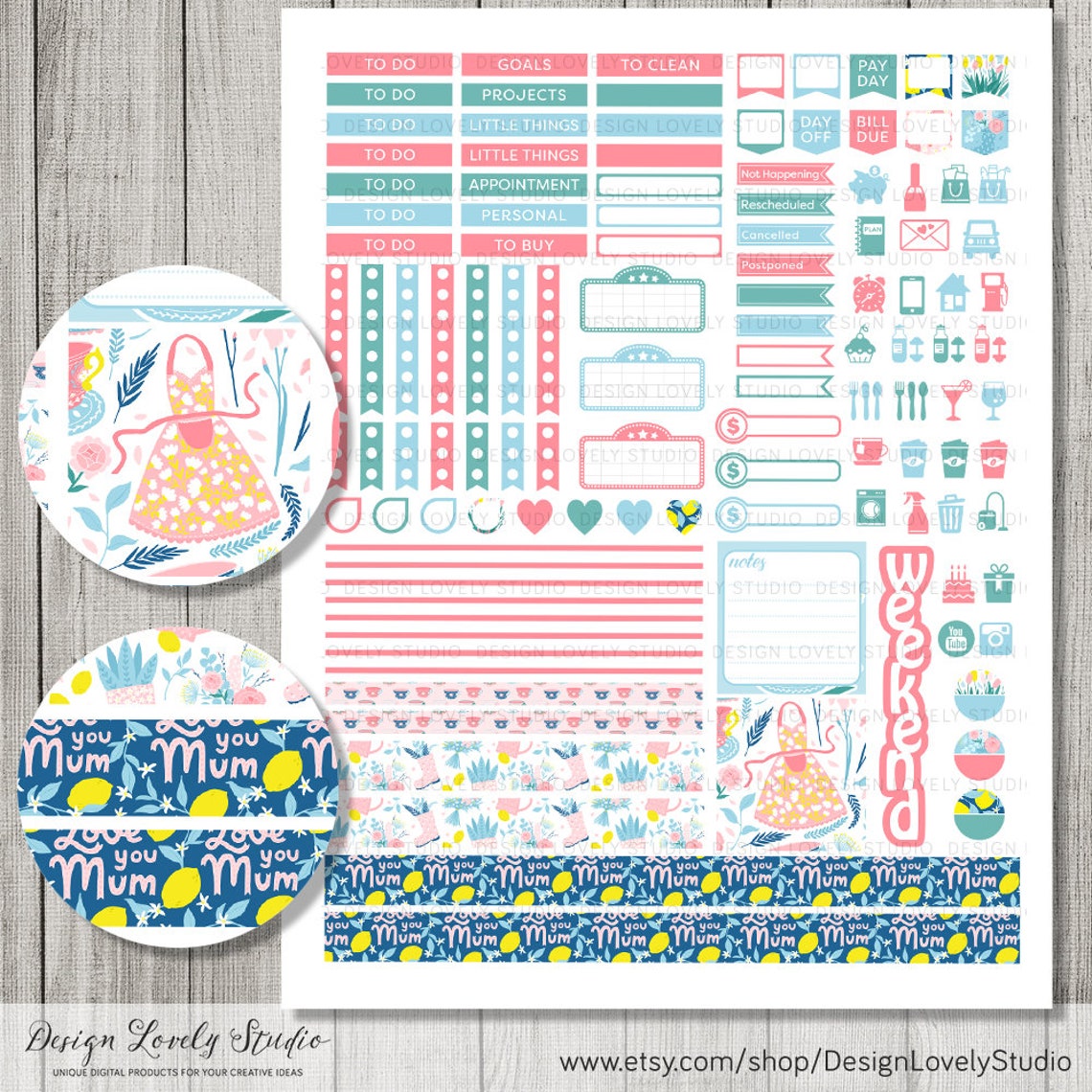 PRINTABLE Mothers Day Planner Stickers Mini Happy Planner - Etsy
