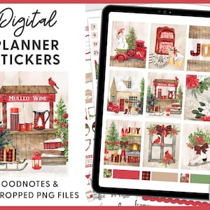 Goodnotes Kerststickers, Kerst Digitale Stickers, December Digitale Stickers, Winter Digitale Stickers, Voorgesneden Stickers, DG123