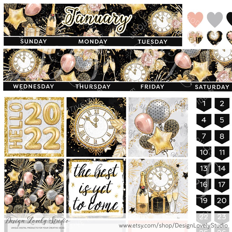 Printable JANUARY Planner Stickers Kit Happy Planner January - Etsy