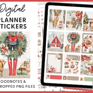 December digitale planner stickers, kerst digitale stickers, Goodnotes stickers, winter planner stickers, voorgesneden stickers, DG119
