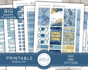 big happy planner printable stickers weekly planner stickers etsy