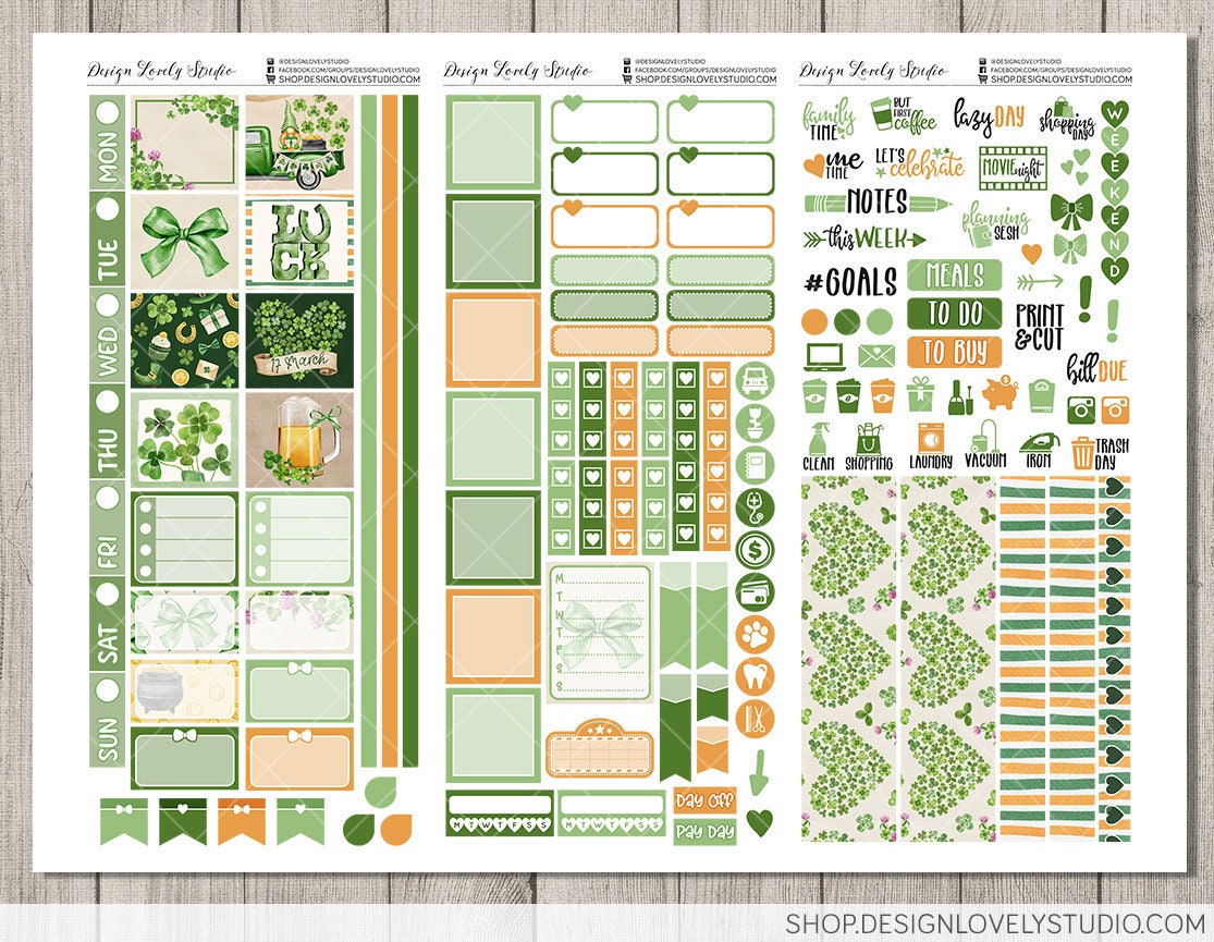 Printable Hobonichi Weeks Kit Printable ST. PATRICK'S DAY - Etsy UK
