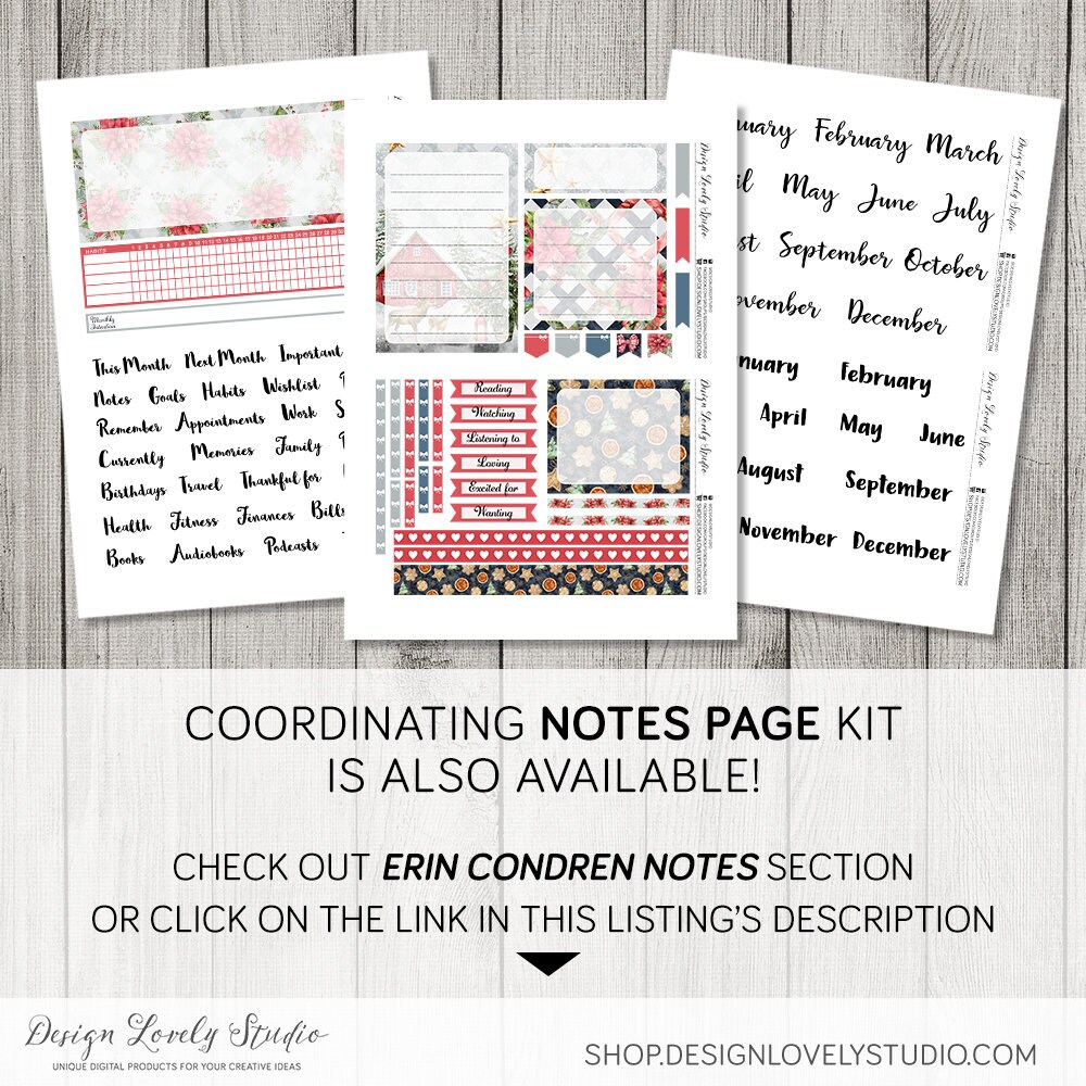 Printable DECEMBER Monthly Kit, Fits Erin Condren Life Planner ...