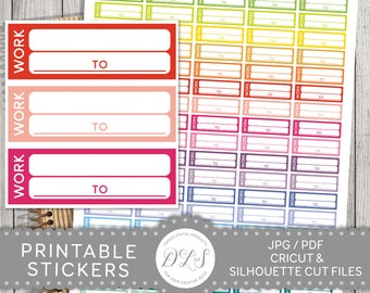 Work Stickers, Work Planner Stickers, Work Planner Stickers, Work Box Stickers, Printable Work Stickers, Funktionale Sticker, FS102