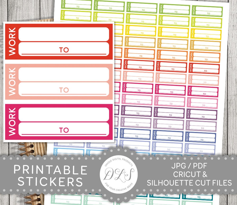 Etsy Work Schedule Printable Stickers