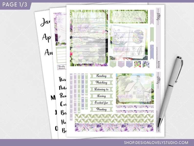 April Notes Design April Notes Page Kit, Printable Planner Stickers, Monthly Sticker Kit ...