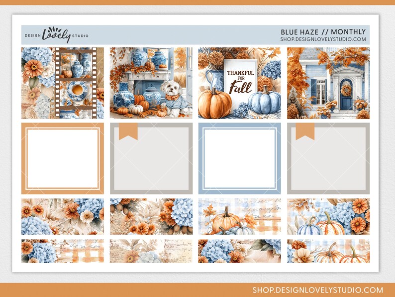 Cozy Fall October Monthly Planner Kit, Printable Stickers for Erin ...