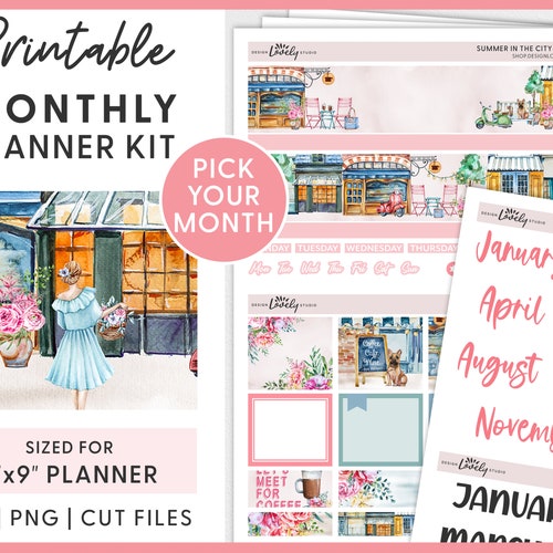 Erin Condren Monthly Kit Spring Planner Printables Monthly - Etsy Hong Kong