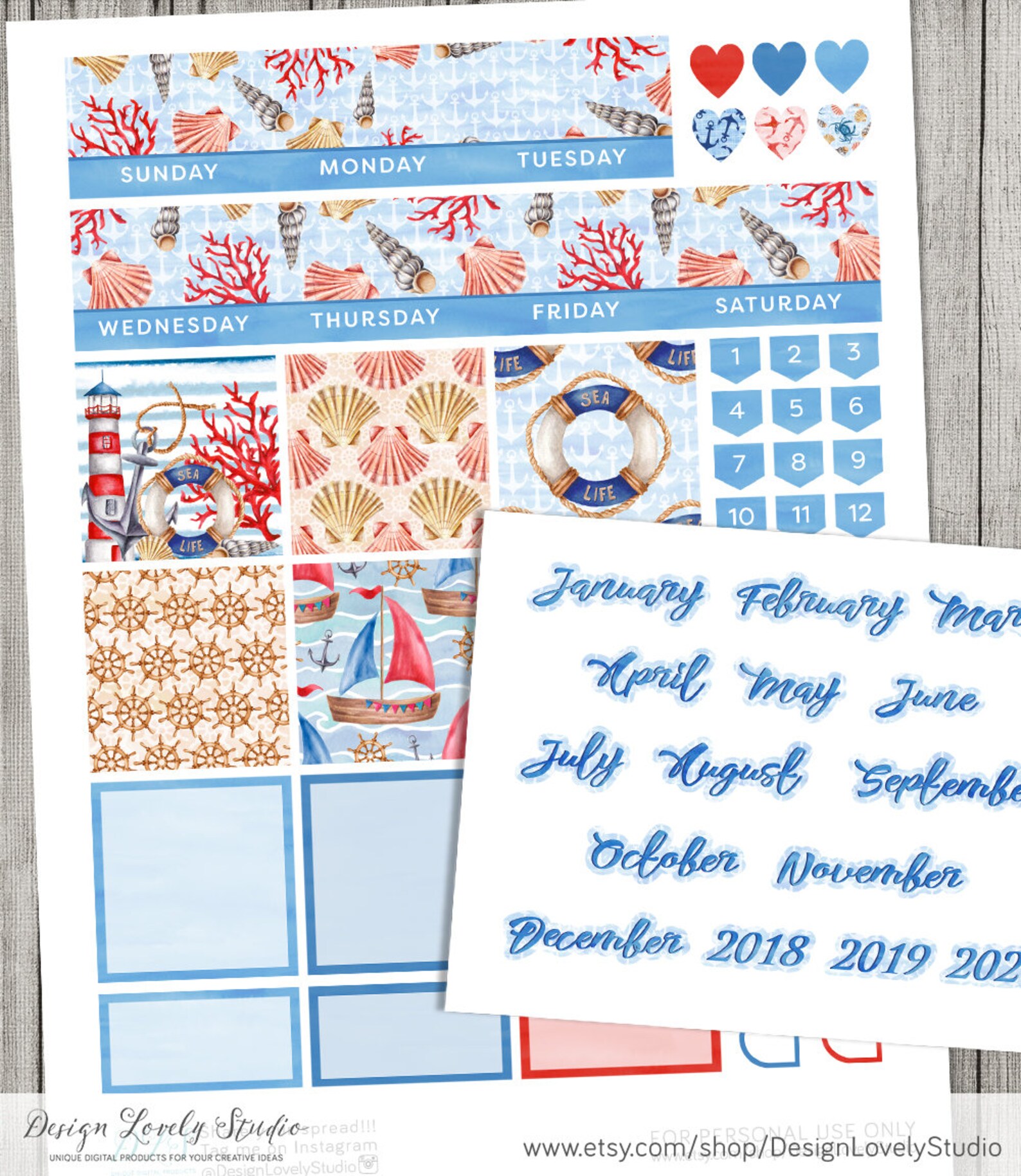 Big Happy Planner Monthly Stickers Kit, Printable Monthly Planner ...