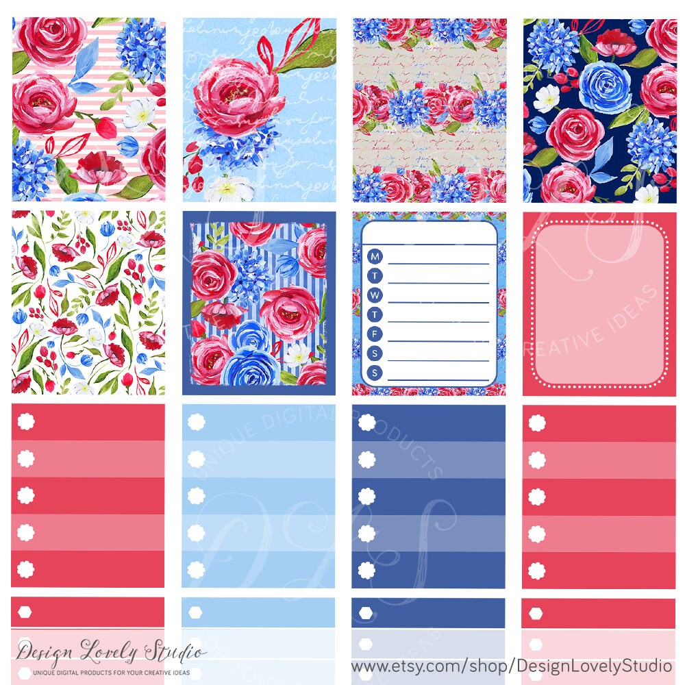 Mini Happy Planner Sticker Kit, 4th of July Weekly Kit, Printable ...