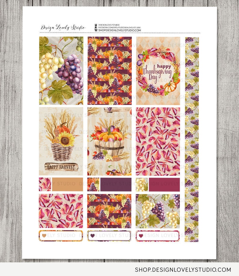 Printable Thanksgiving Planner Stickers Thanksgiving Weekly - Etsy
