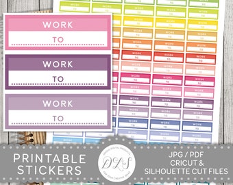 Work Planner Stickers, Work Stickers, Work Schedule Stickers, Printable Work Stickers, Functional Stickers, Work Box Stickers, FS101