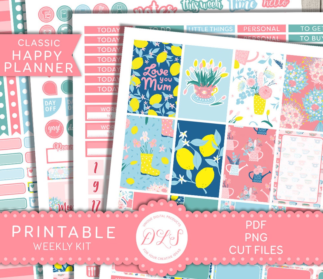 Mothers Day Printable Planner Stickers , Happy Planner Classic ...