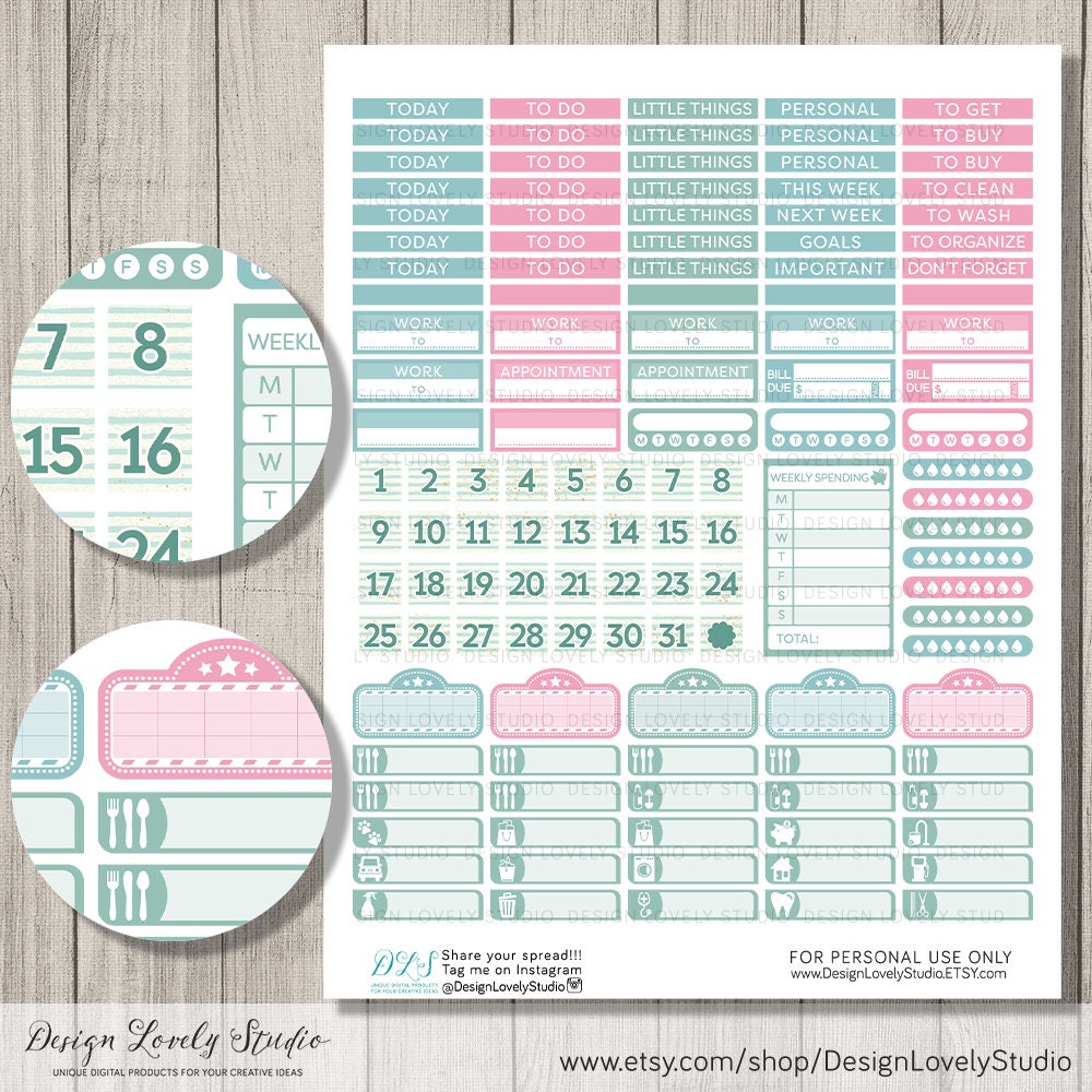 Printable Happy Planner Weekly Kit Spring Planner Printables - Etsy
