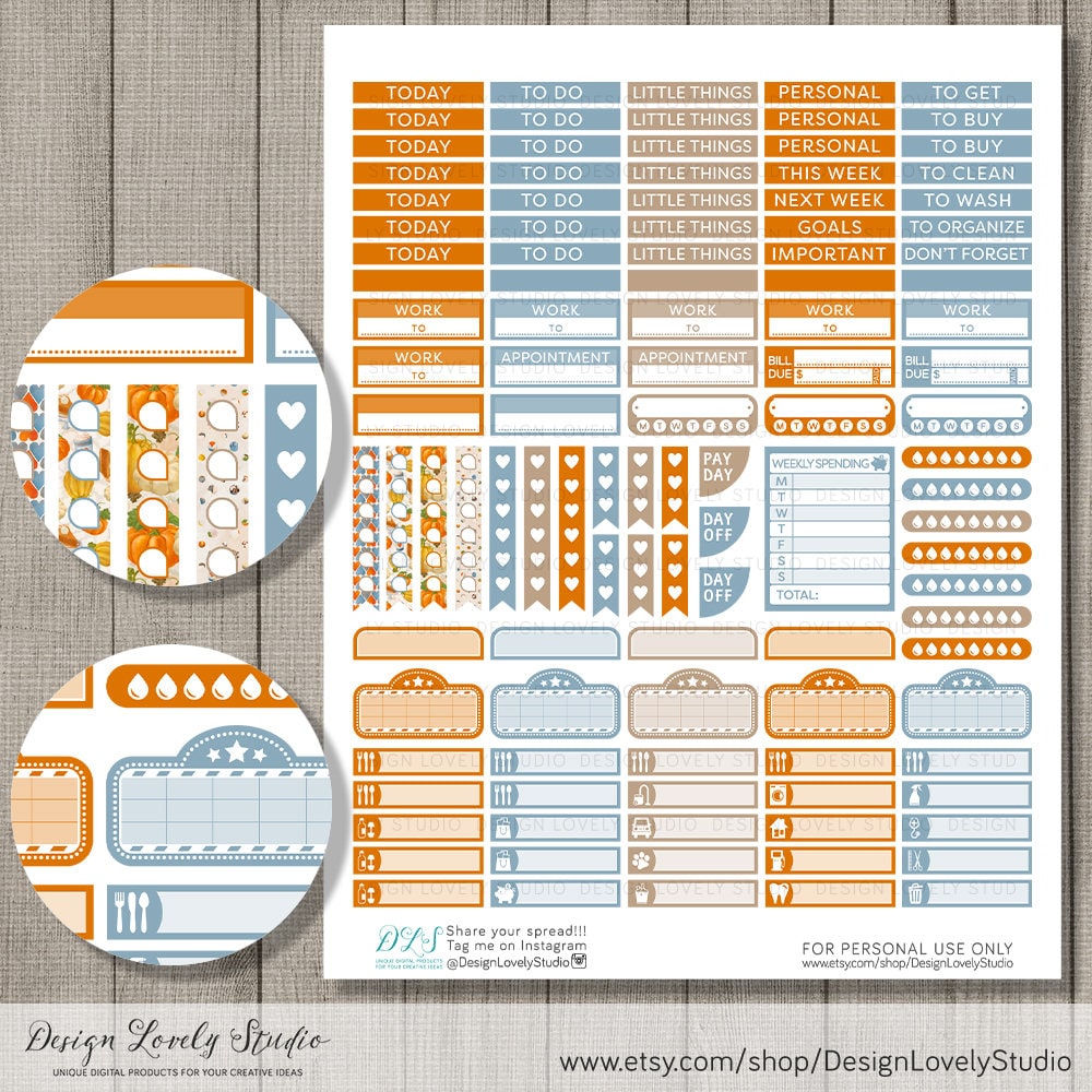 Printable Halloween Planner Stickers, October Weekly Planner Kit ...