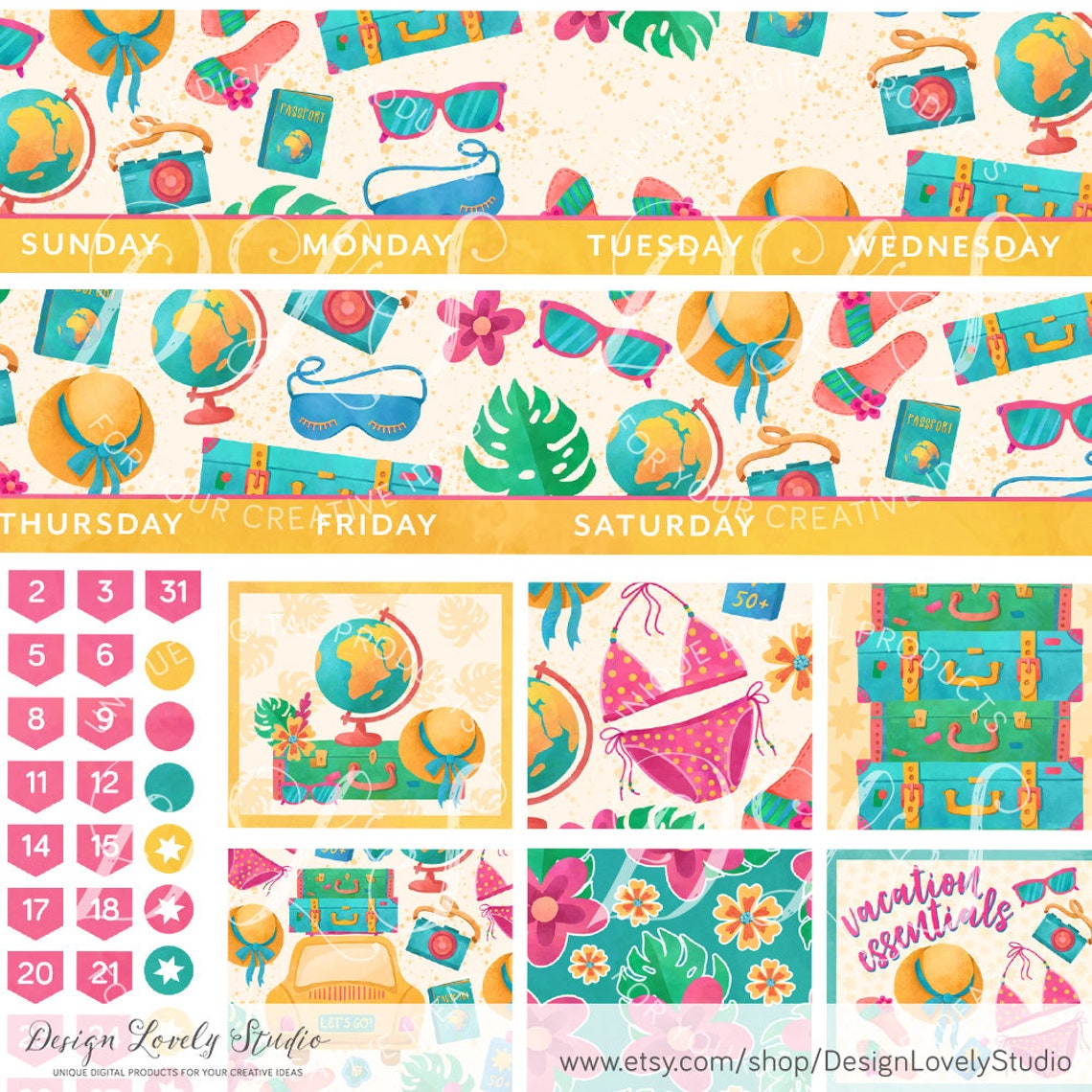 Printable Monthly Planner Stickers for Erin Condren Life Planner ...