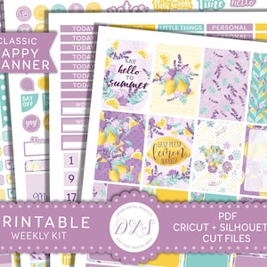 Glücklich Planner wöchentliche Aufkleber, Zitrone Sticker, Sommer-Planer Kit, druckbare glücklich Planner Aufkleber, druckbare wöchentliche Kit, HP144