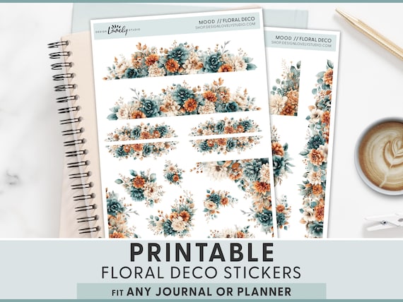 Autumn in the City Floral Stickers – Printable Planner Stickers for Journaling & Scrapbooking, Fall Bouquets, Cozy Autumn Florals, JS251