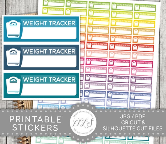 weight tracker stickers printable weight tracker stickers etsy weight tracker