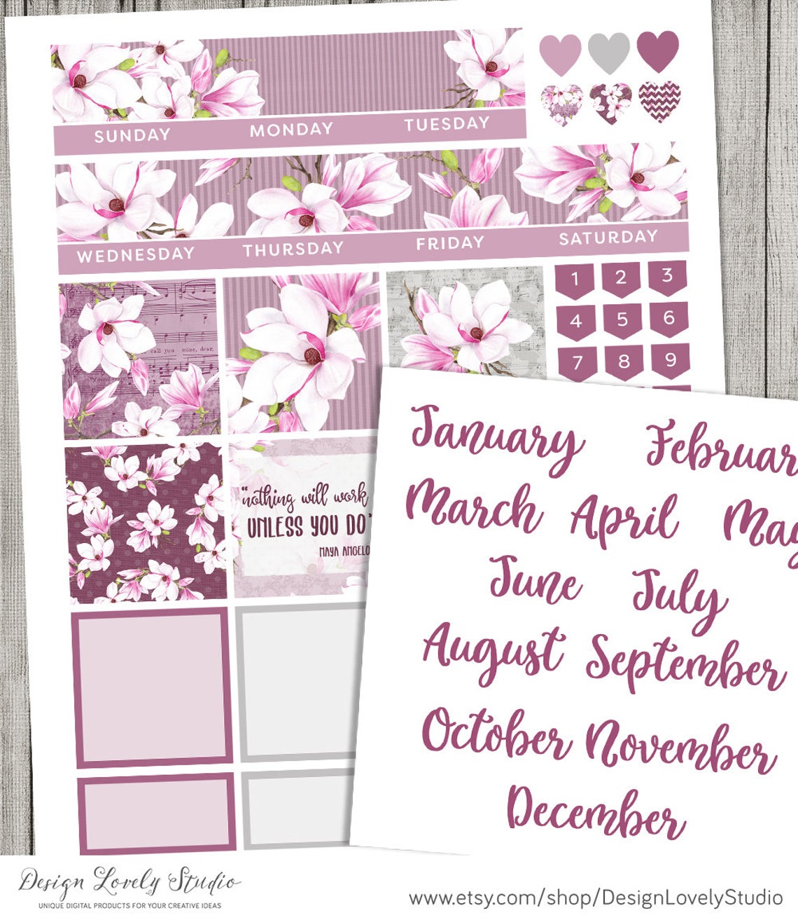 Big Happy Planner Printable Stickers, Floral Planner Stickers Printable ...