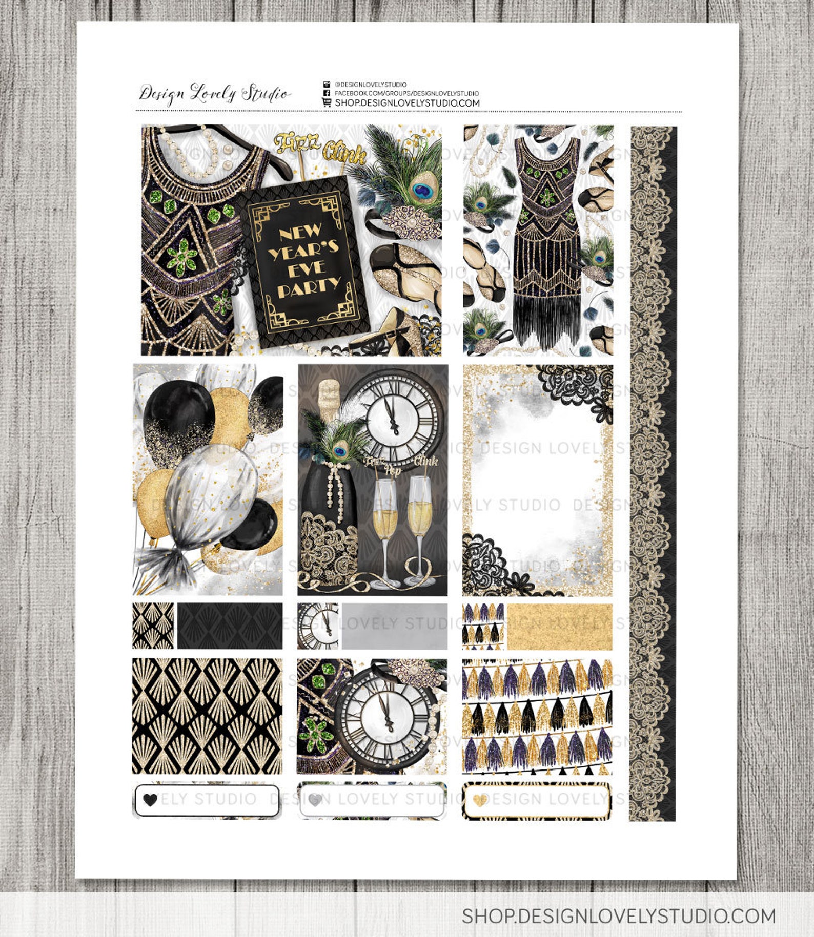 Big Happy Planner NEW YEAR Stickers Kit Printable New Year - Etsy