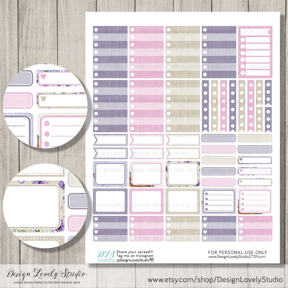 Happy Planner Printable Weekly Kit, Spring Planner Stickers, Floral ...