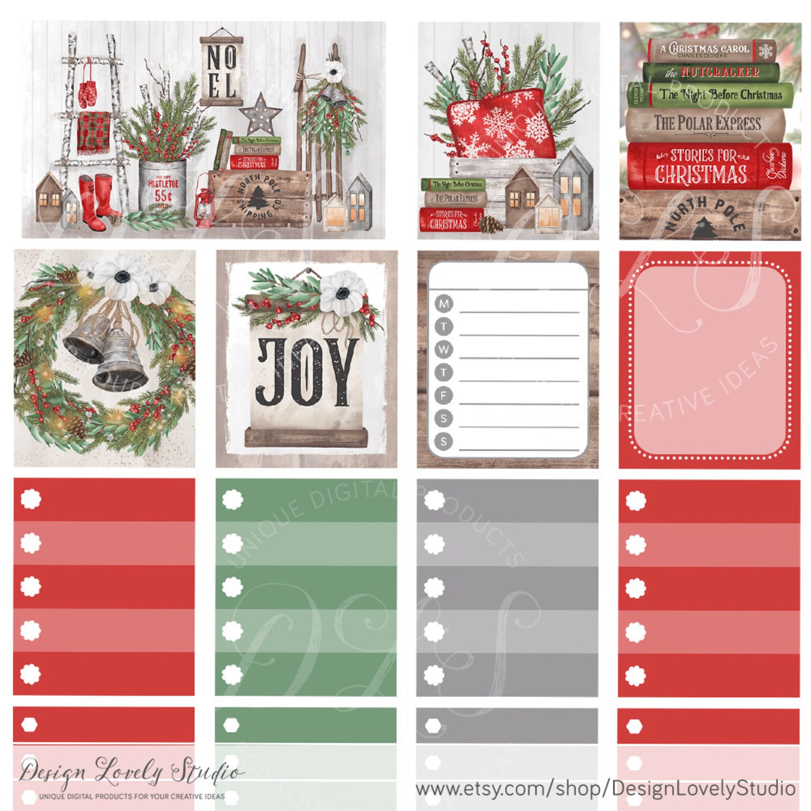 Mini Happy Planner Christmas Stickers Kit Printable Christmas | Etsy