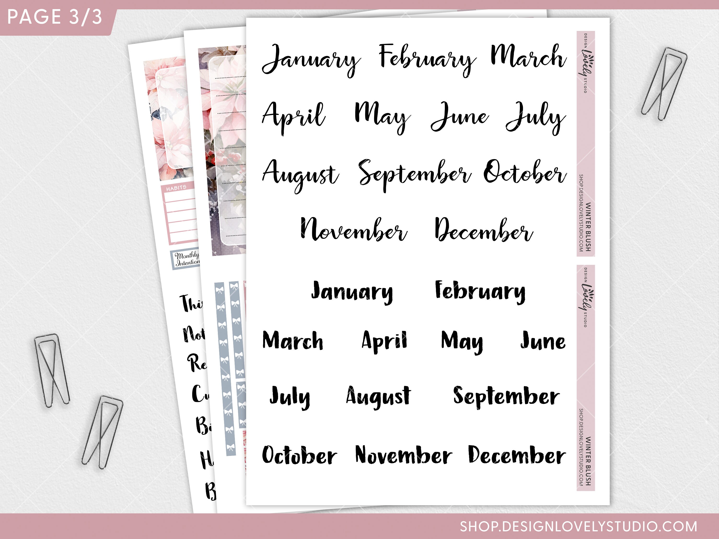 December Notes Page Kit, December Planner Stickers, Christmas Planner ...