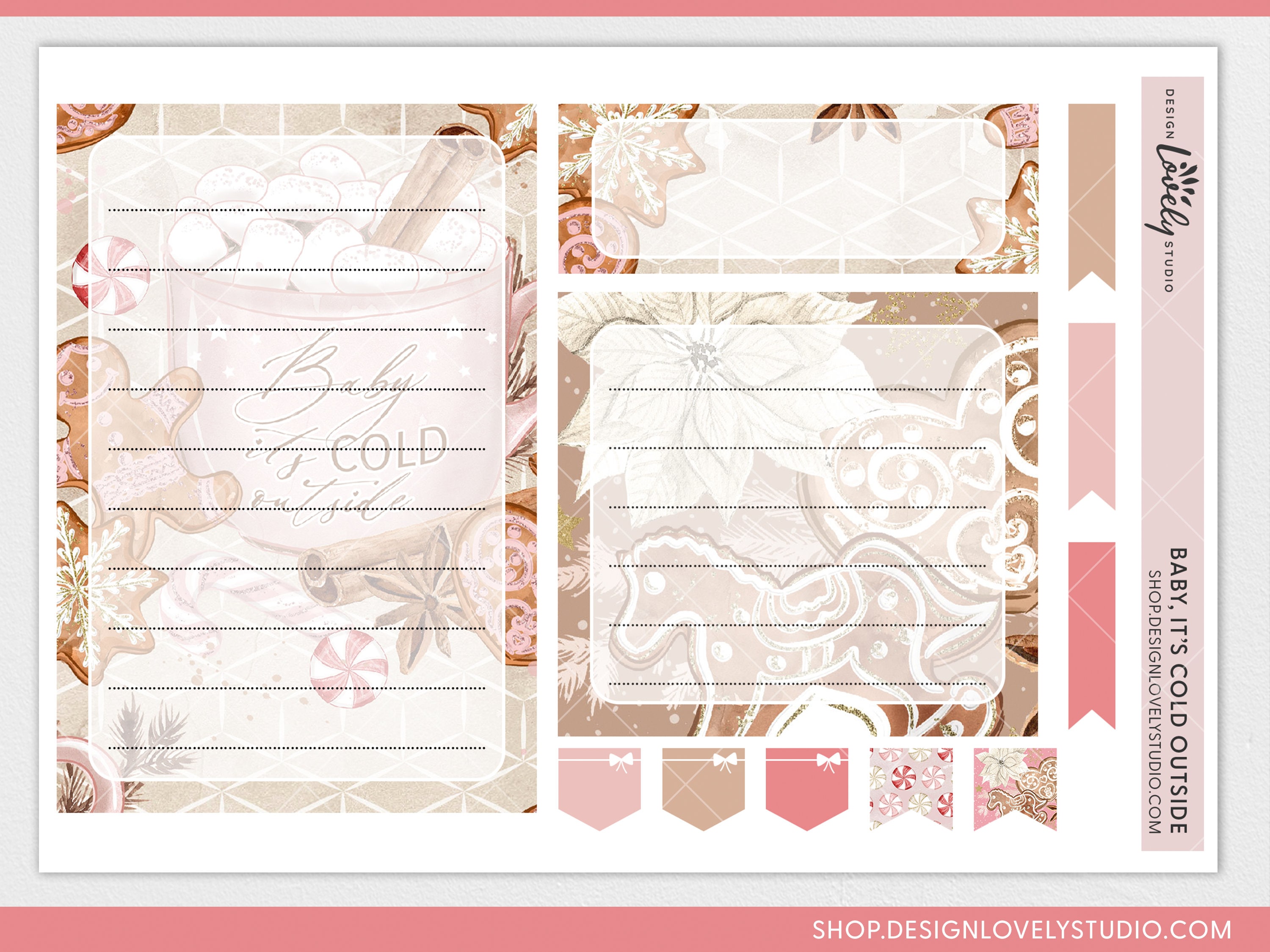 December Notes Page Kit, January Notes Page Kit, Printable Planner ...
