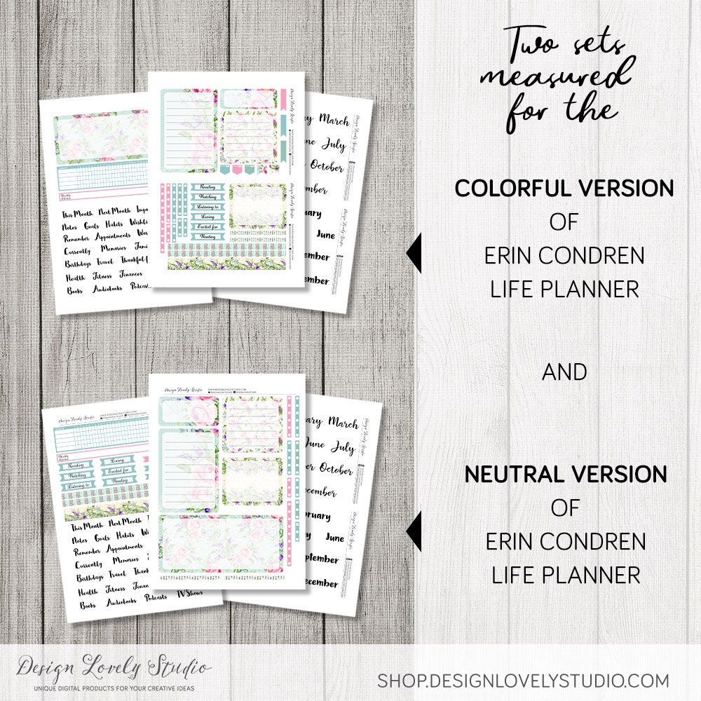 Printable NOTES PAGE Stickers for Erin Condren Life Planner | Etsy