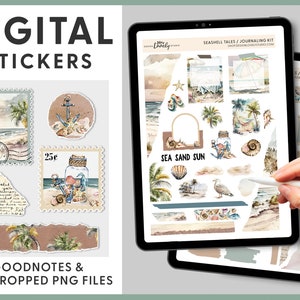 Strand Journaling Stickers, Zomer Journaling Stickers, Digitale Journaling Stickers, Goodnotes Stickers, Ipad Stickers, DJ103