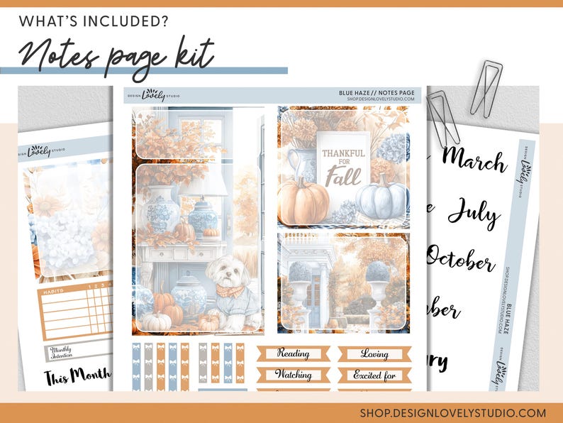 Cozy Fall Planner Sticker Bundle, Printable Vertical Kits, Weekly ...