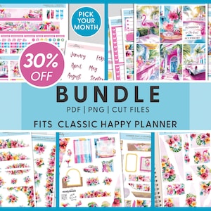 Set di adesivi per planner Palm Beach - Kit settimanali, mensili, per journaling, floreali e con carta strappata per planner felici - Atmosfere estive tropicali, BH139