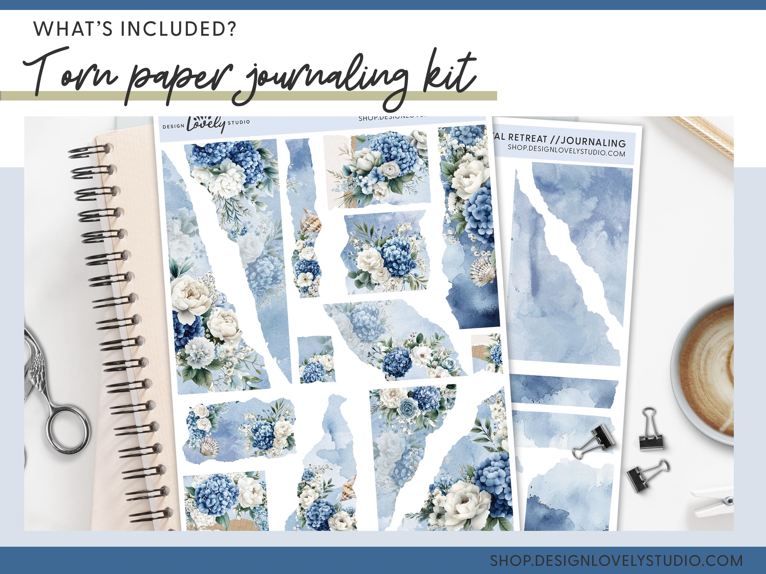 Coastal Spring Planner Stickers Bundle, Seaside, Hydrangea, Watercolor ...