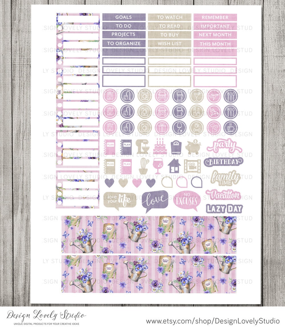 Erin Condren Monthly Kit Spring Planner Printables Monthly - Etsy Hong Kong