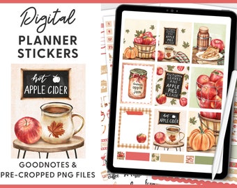 Goodnotes Stickers, Fall Digital Planner Stickers, Autumn Digital Stickers, Ipad Stickers, Notability Stickers, Pre-cropped Stickers, DG108