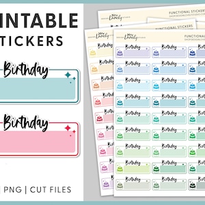 Happy Birthday Stickers Birthday Planner Stickers, Birthday Cake