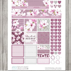 Big Happy Planner Printable Stickers, Floral Planner Stickers Printable ...