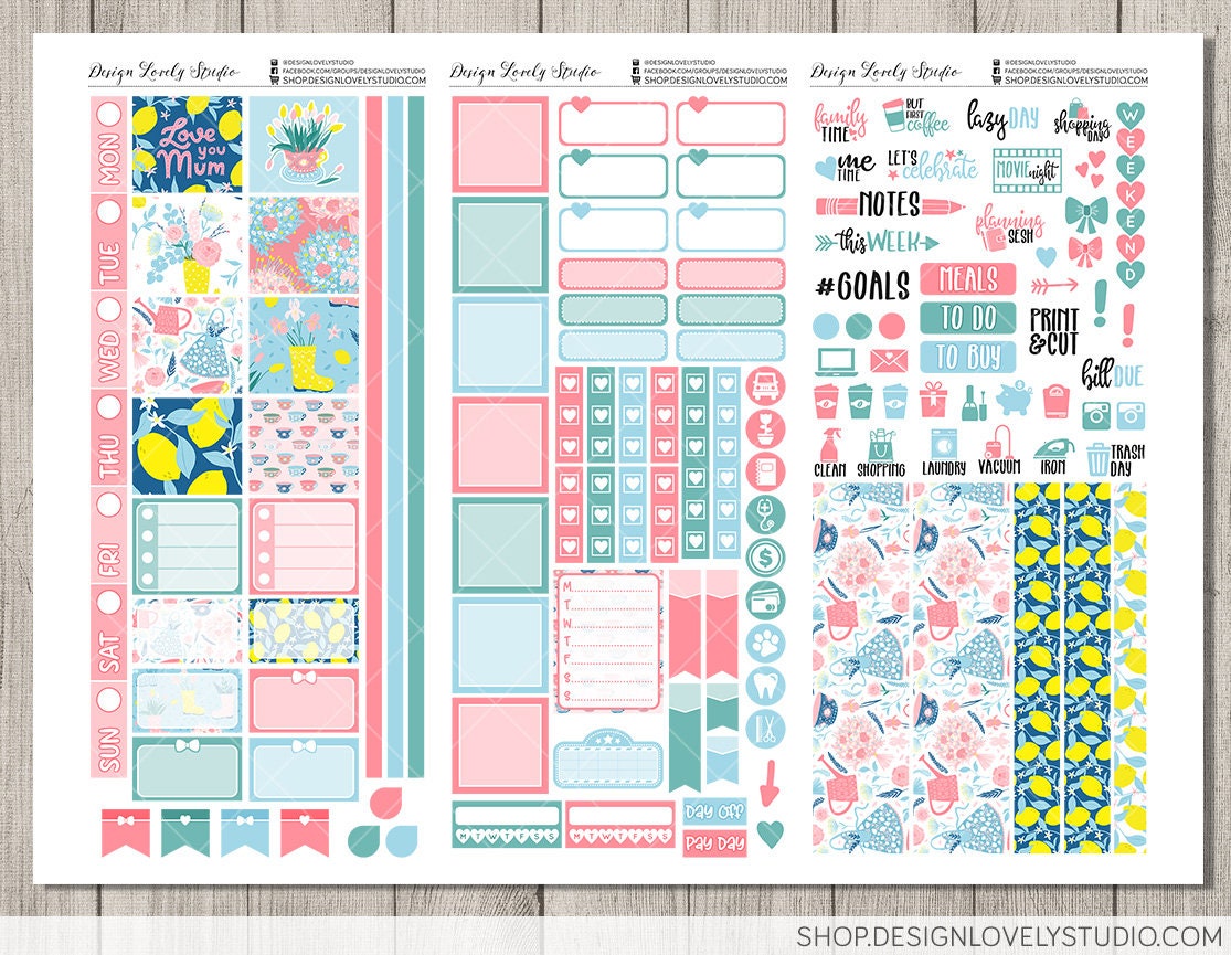 Printable HOBONICHI Weeks Planner Stickers Mothers Day - Etsy