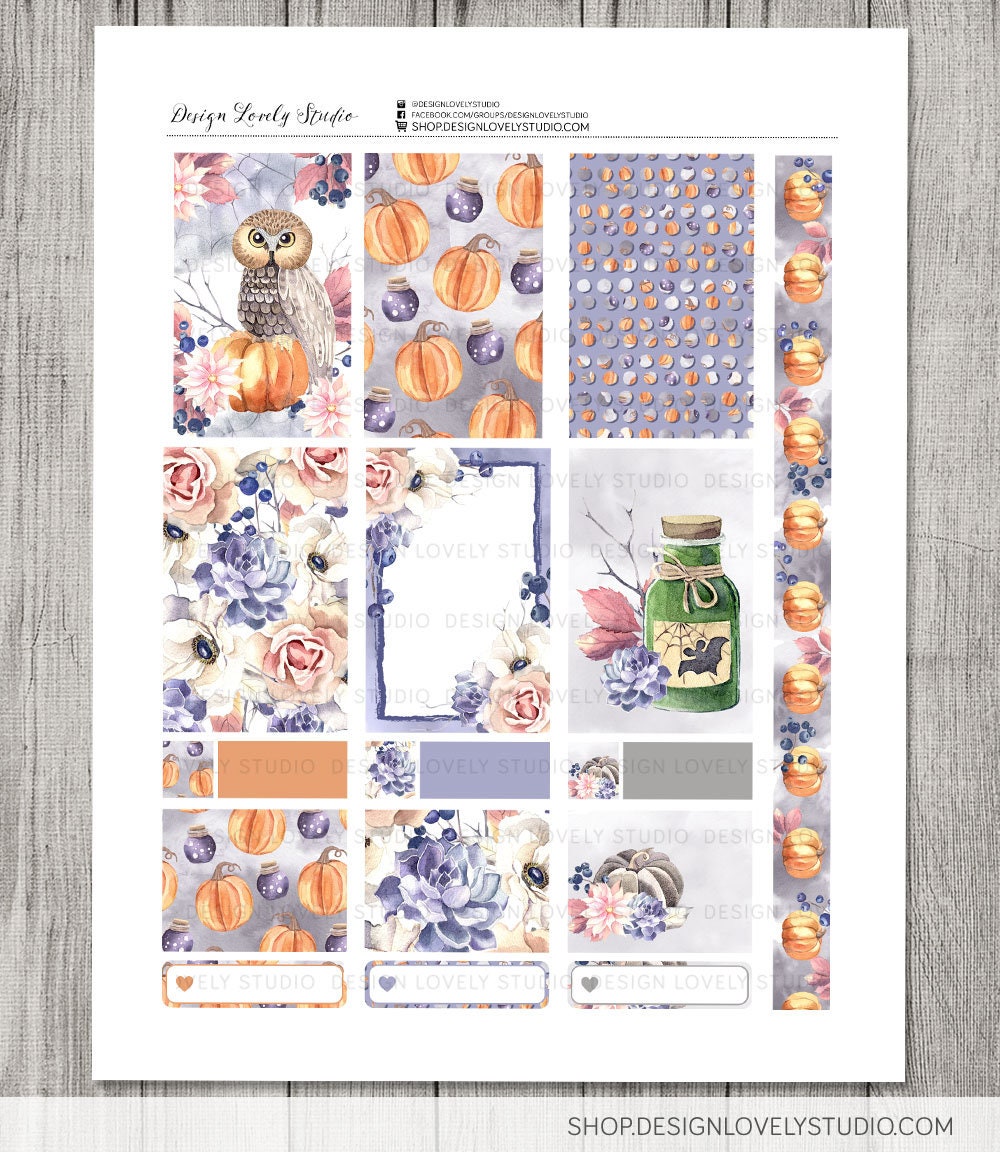 Halloween Planner Stickers Printable Weekly Planner Stickers - Etsy