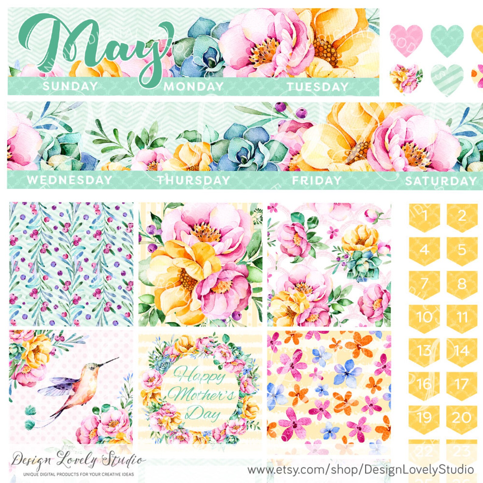 May Monthly Kit May HAPPY PLANNER Stickers Mambi Stickers | Etsy