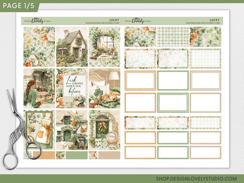 Lucky Printable Planner Stickers, St Patricks Day Weekly Sticker Kit ...