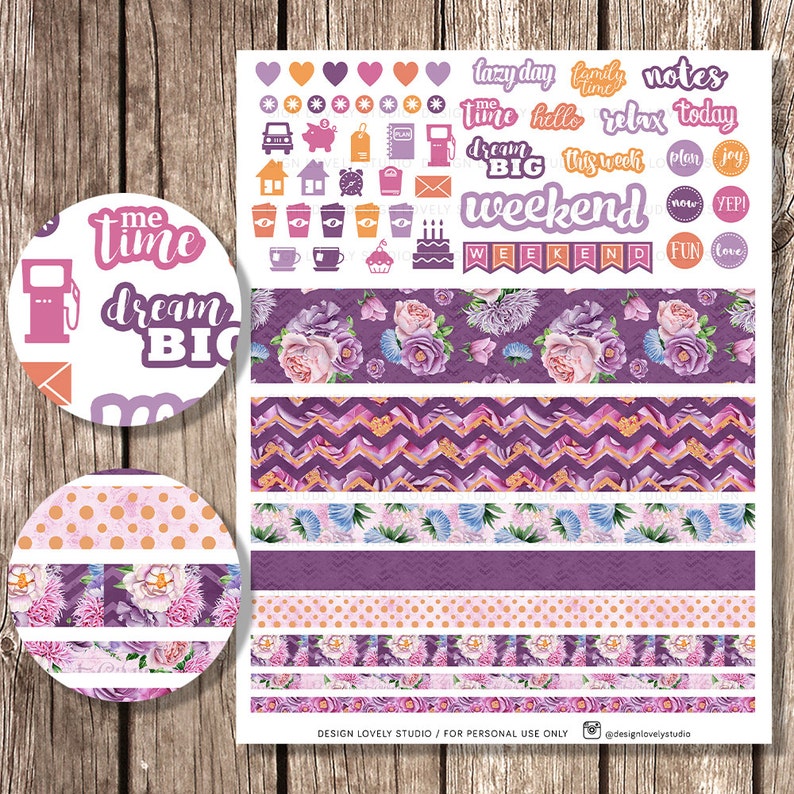 Happy Planner Stickers Kit Weekly Planner Kit Floral Etsy
