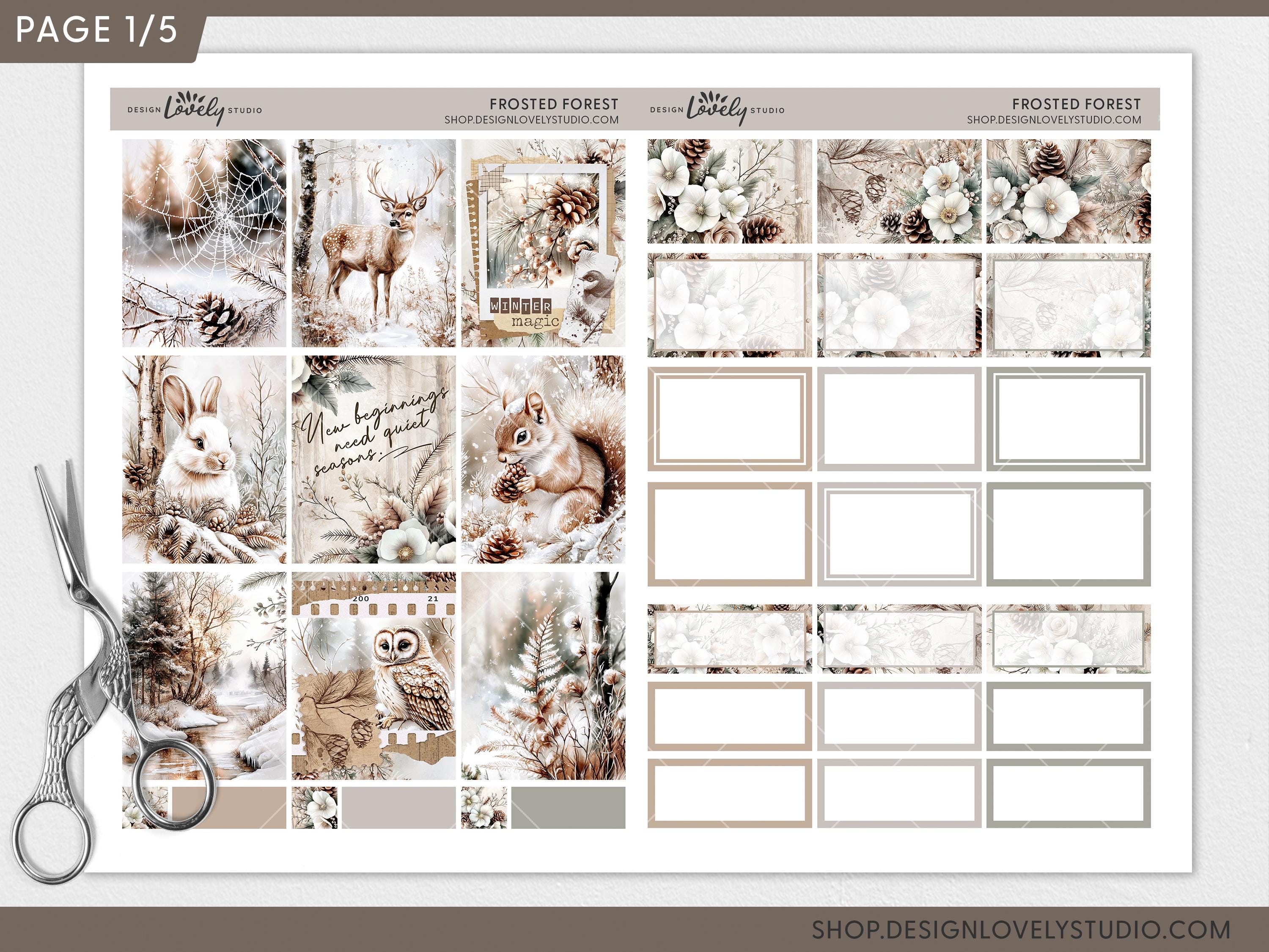Winter Woodland Printable Planner Stickers, Erin Condren Weekly Planner ...