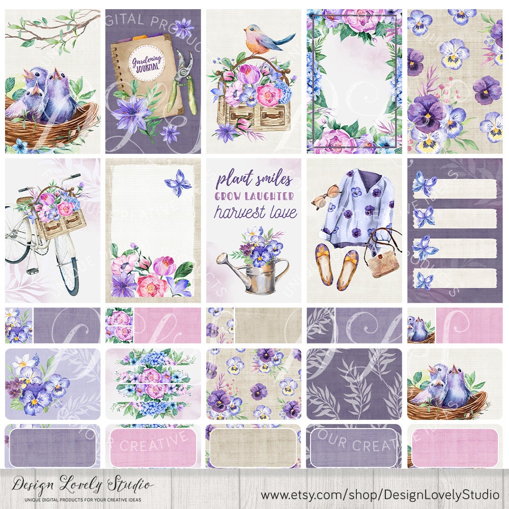 Happy Planner Printable Weekly Kit, Spring Planner Stickers, Floral ...