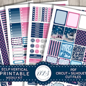 Kerst Planner Stickers afdrukbare kerst Sticker Kit, December per Planner Stickers, Glitter Planner Stickers, gesneden bestanden, VS119